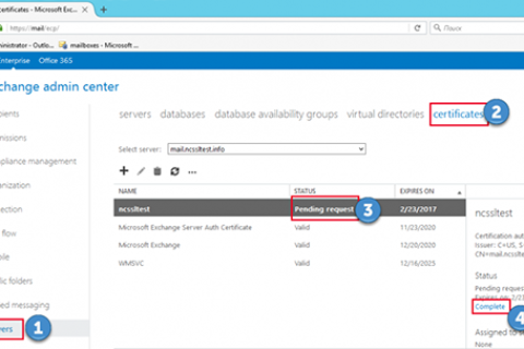 Microsoft Exchange 2013 EAC安装SSL证书的教程