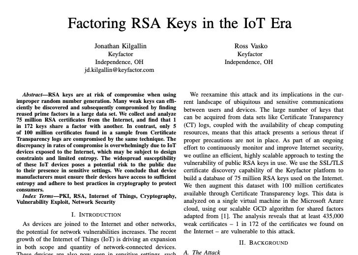 Factoring RSA Keys